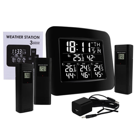 WEA-288 Digital Wireless Weather Station Indoor Outdoor Temperature an –  Gain Express