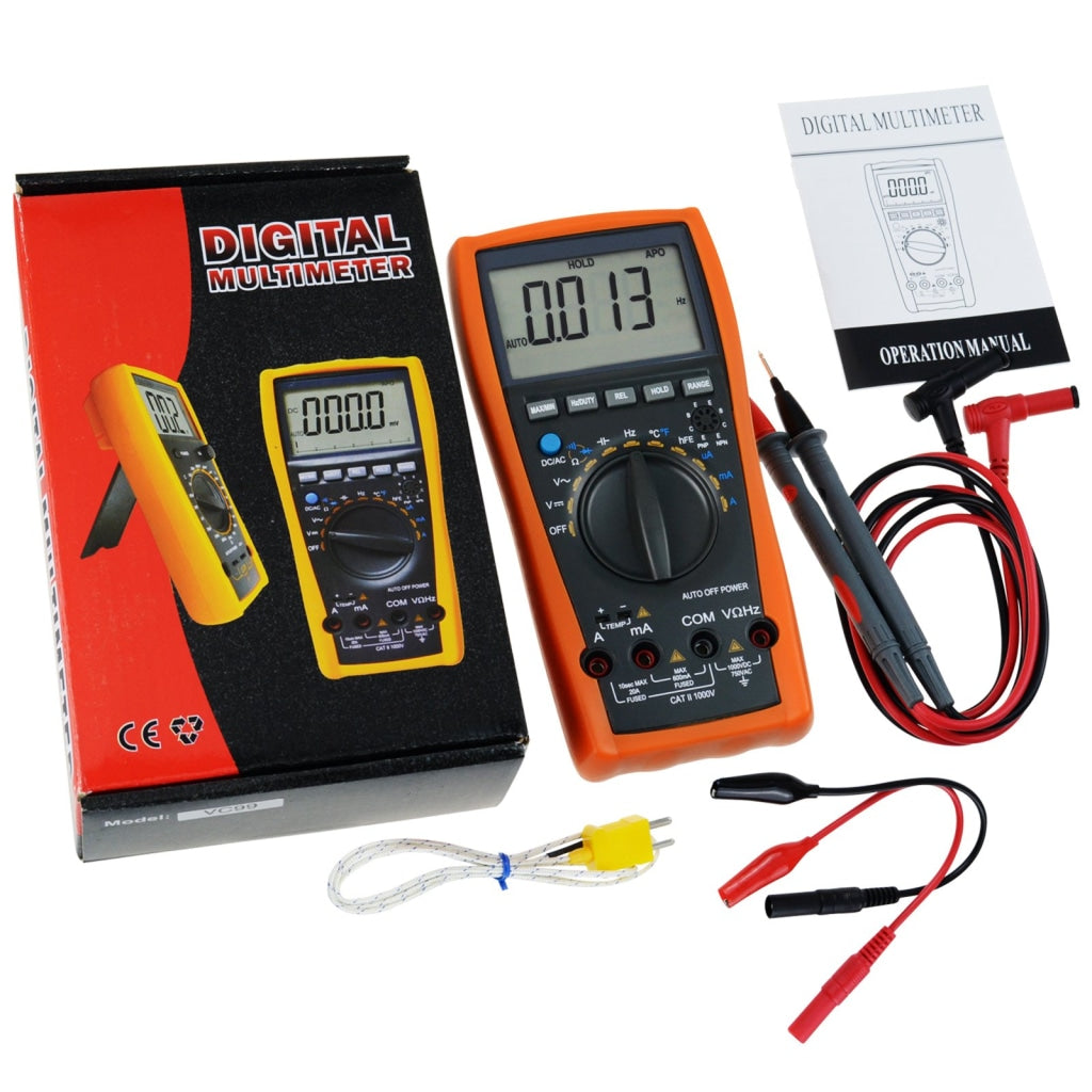 Vc-99 Professional Digital Multimeter Auto-& Manual-Ranging 6000 Counts With K-Type Thermocouple/ Ac
