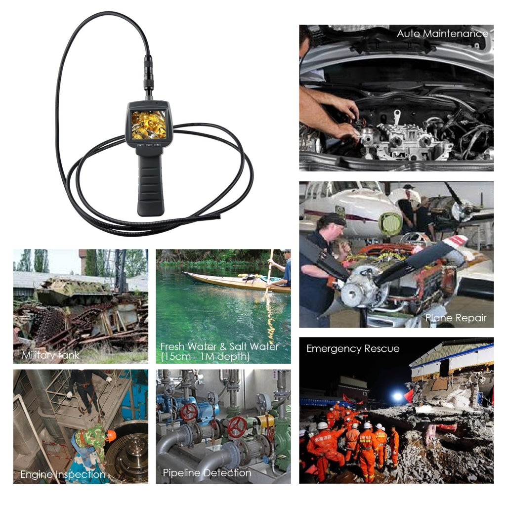 Vid-71_9_3M Industrial Inspection Camera 9Mm 3M Cable Borescope With 4 Led 2.4 Hd Lcd Endoscope