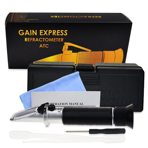 Salinity & Brix Refractometer Triple Scale with ATC Density Measure – Gain  Express