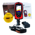 FF-1108-1CWLA Lucky Wireless Fish Finder with Fish Attractive Light Lamp & Color LCD, Portable Rechargeable Fishfinder Locator, 45M Depth 60M Sonar Sensor Transducer Range for Boats Kayak Ice Night Fishing