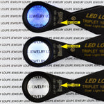 Gem-246 10X 21Mm Loupe Jeweler Magnifier Led Uv Light Triplet Lens Magnifying Gem Optical Tool