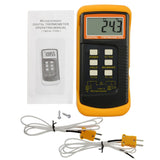 68022 Digital 2 Channels K-Type Thermometer 2 Thermocouples -50~1300°C (-58~2372°F) Handheld High Temperature Kelvin Scale Dual Measurement Meter Sensor