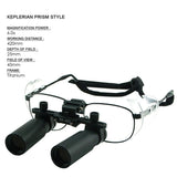 DL-060  6.0x Magnification Dental Loupes, Prismatic Keplerian Style Titanium Frame, Dental Surgical Medical Binocular 45mm Field of View + 25mm Depth of Field + 420mm Working Distance, Flip-Up Flexible Optical Glass Loupe Dentistry - Gain Express