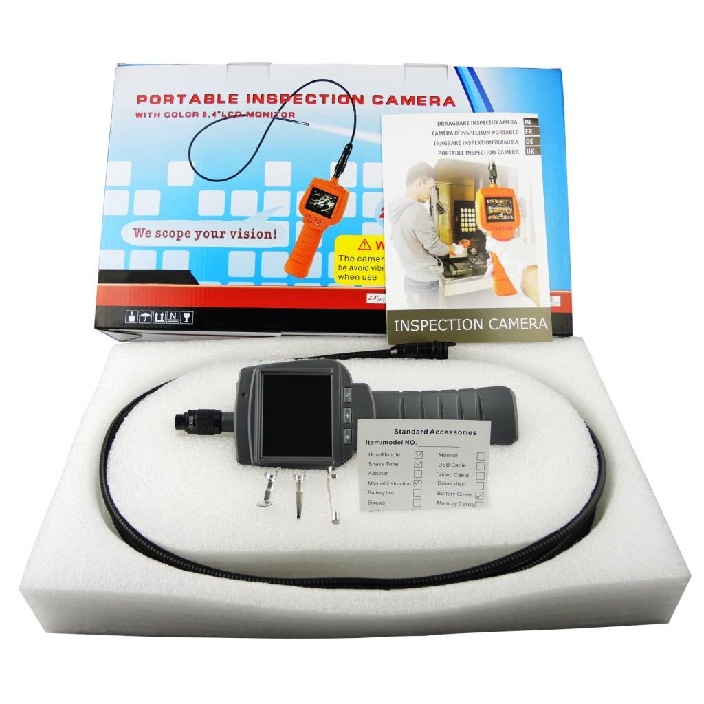 Vid-71_9_3M Industrial Inspection Camera 9Mm 3M Cable Borescope With 4 Led 2.4 Hd Lcd Endoscope