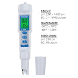 Phm-205 3 In 1 Ph / Ec Temperature Waterproof Meter Monitor Water Quality Tester Pen Type Acidometer