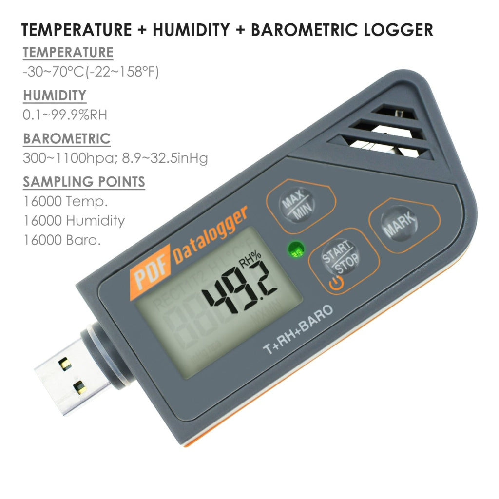 Smart Temperature/Humidity Data Logger - Bluetooth Enabled : Shroom Supply