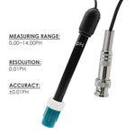 E-1325M 0-14 pH Electrode Probe BNC Connector, 300cm Cable for PH Meter Monitor Controller Test Sensor, Replacement Kit for Aquarium Hydroponics Plant Pool Spa - Gain Express