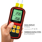 The-32 Digital K / J T E R S N Type Thermocouple Thermometer Dual-Channel Lcd Display -150~1767°C