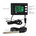 PHM-295 2-in-1 Combo pH & Temperature Meter Fish Tank Monitor Thermometer Replaceable BNC pH Electrode for Aquariums Hydroponics Aquaculture Laboratory
