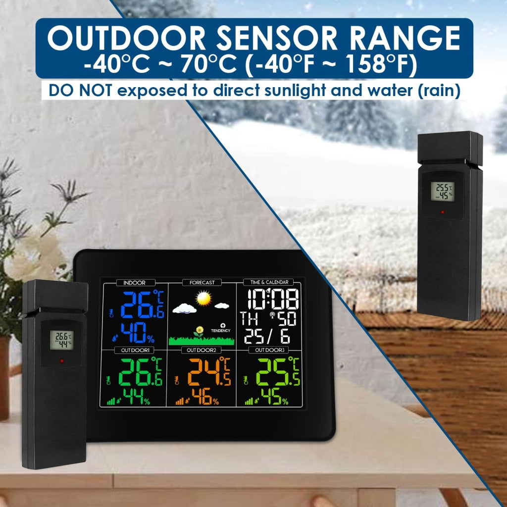 Portable Home Weather Station Solar Weather Station Screen Indoor Outdoor  Temperature Humidity Meter Small Weather Forecast - AliExpress
