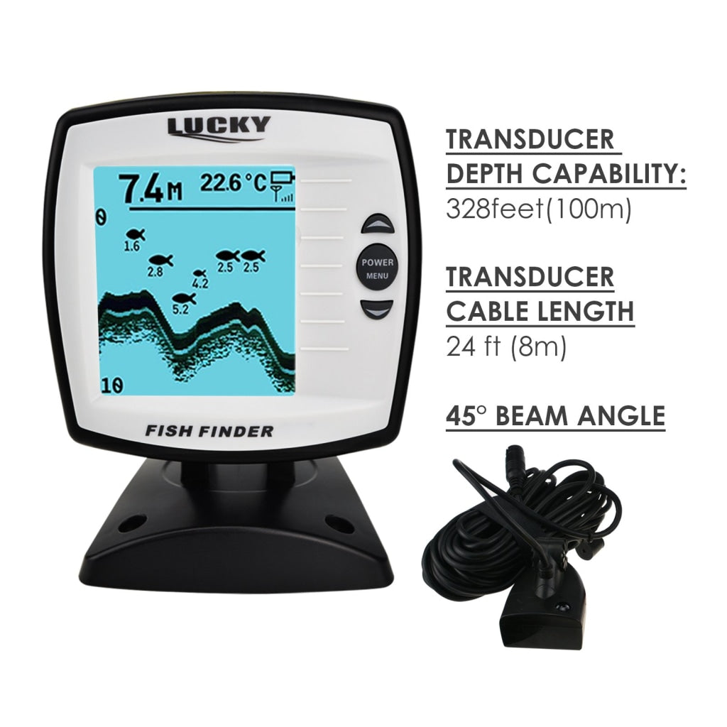 Ff-918N1 Lucky Fish Finder Depth Sounder Transducer 328Feet(100M) With 4-Level Grayscale Fstn Lcd