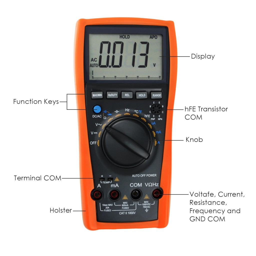 Vc-99 Professional Digital Multimeter Auto-& Manual-Ranging 6000 Counts With K-Type Thermocouple/ Ac