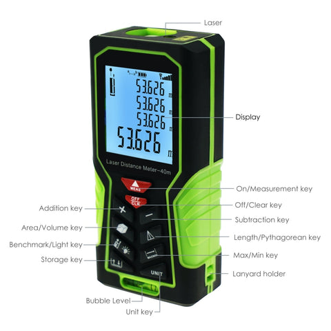 40M Digital Level Laser Distance Meter Range Portable Usb Charging  Rangefinder Infrared Measuring Ruler Distance Measuring