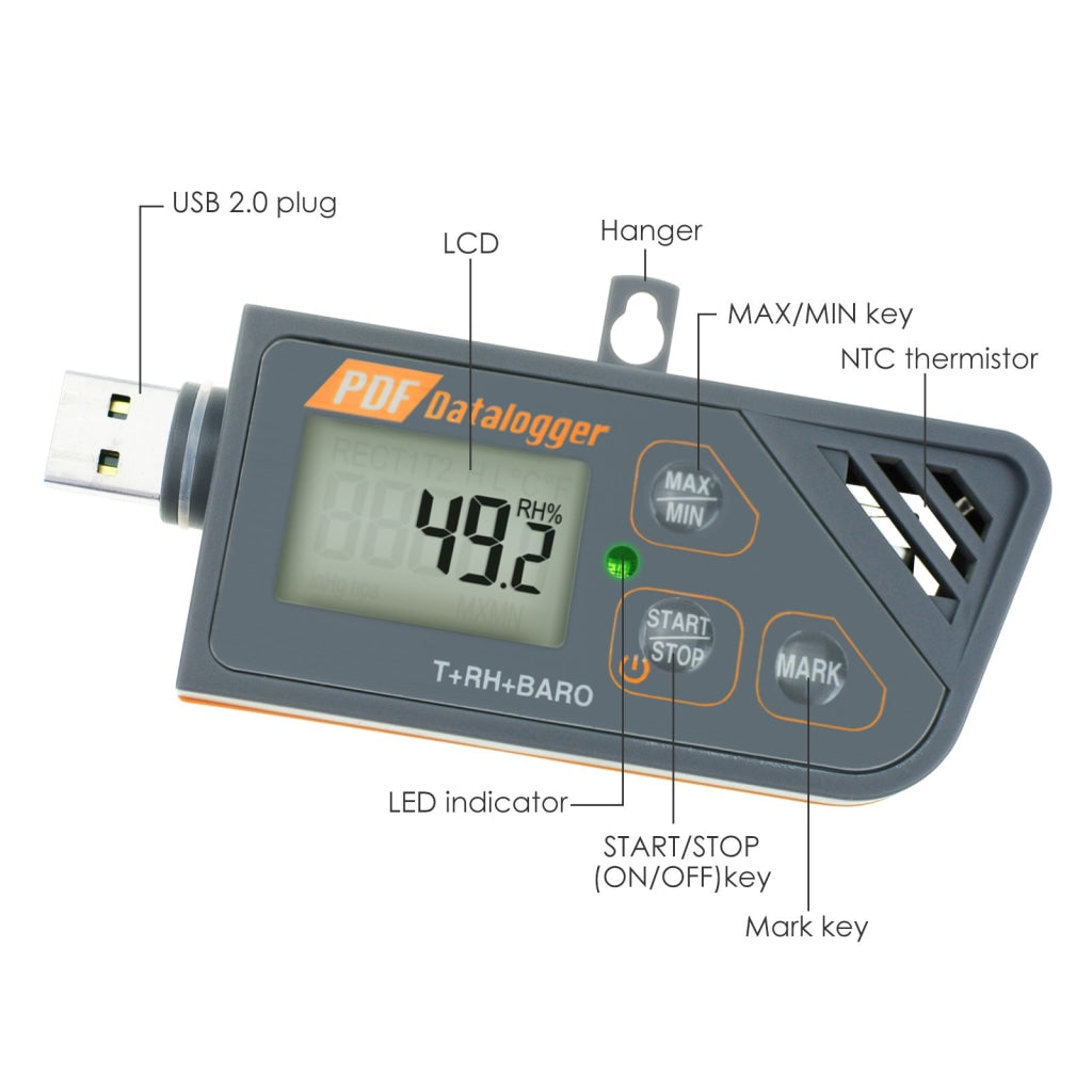 General Tools Mini USB Temperature and Relative Humidity Data Logger HT08 -  The Home Depot