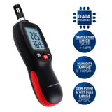 Htm-278 Digital Humidity And Temperature Meter Psychrometer Thermo-Hygrometer With Dew Point Wet