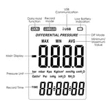 Man-277 Digital Manometer Air Pressure Meter Differential Gauge Dual Port Hvac Gas Tester Handheld