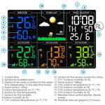 Wea-289 Digital Wireless Weather Station Indoor Outdoor Thermometer Humidty With Alarm Clock Color