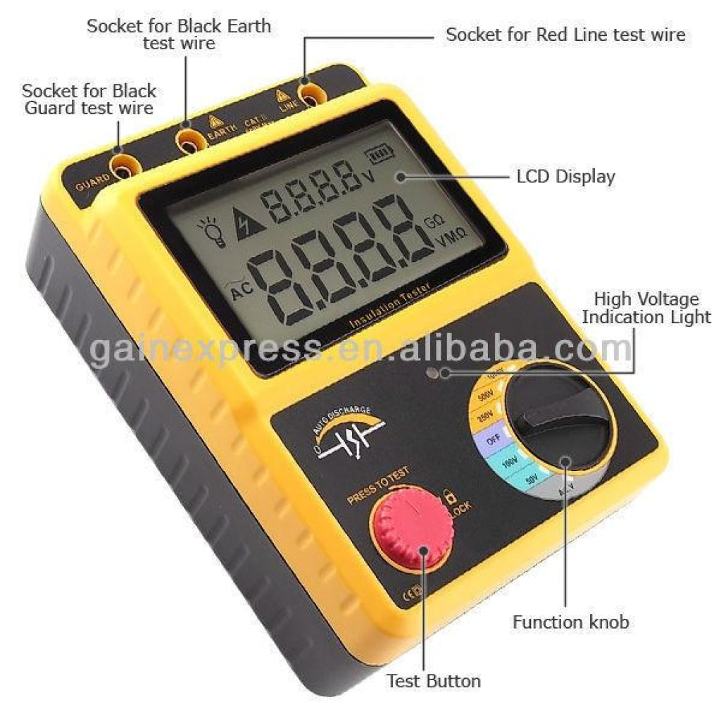 Gain Express GAR-709 Insulation Volt Resistance Tester Meter 0~20GΩ 50~1000V