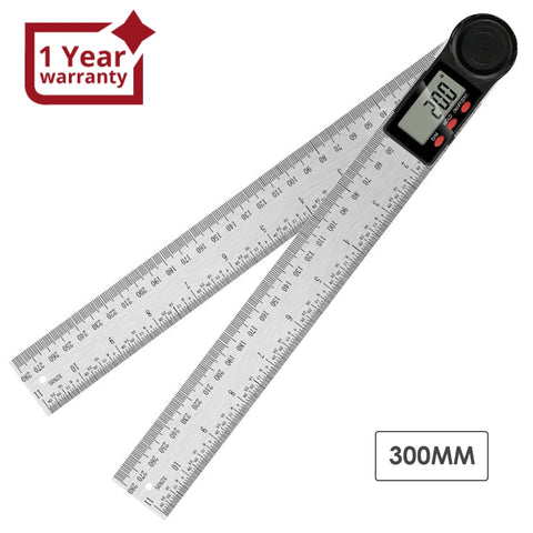 6-039R_300MM Electronic 2-in-1 Digital Protractor Angle Ruler 300mm (12inch) 360° Angle & Length Measurement for Home Improvement, Woodworking, Workshop