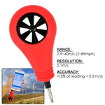 AM-M010 Weather Flow Pocket-size Anemometer for Smartphone iOS iPhone iPad, 2-89 mph Volume, Velocity, Air Flow & Wind Speed Meter for Drone Flying, Sailing, Ventilation System Airflow Measurement - Gain Express