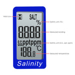 837-2 Salinity & Temp Meter Pen Type Salt Water Quality Tester ATC NaCl, 9999 ppm / 100.0ppt/ 10% / 0.95-1.08 SG Measurement Units 3-in-1 Checker for Saltwater Aquarium Pond Food Pool Cooking Seawater - Gain Express