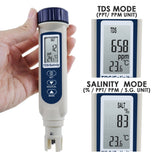837-3 Pentype Tds / Salinity Temperature Tester Water Quality Meter Atc Multiple Units (Ppt Ppm S.g.