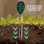 Sqm-257 3-In-1 Soil Ph Moisture & Light Meter Tester Probe Sensor Gardening Plants Growth Watering