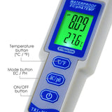 Wqm-241 Ph / Ec Temperature Meter Atc 3 In 1 Waterproof Pen Type Water Quality Combo Multi-Parameter
