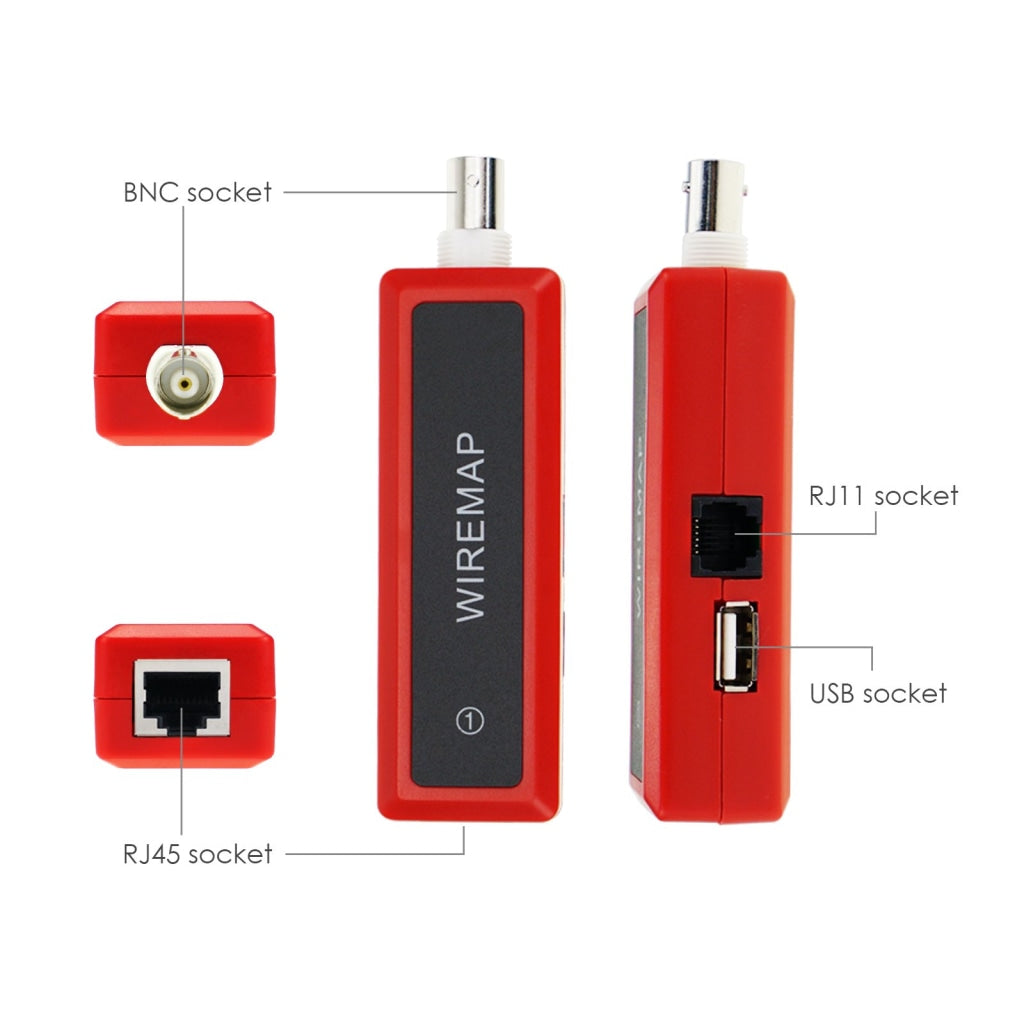 Nf-868W Digital Cable Tester Tracker With 8 Remote Adaptor Wiremap Rj45 Rj11 Bnc Usb Multifunction