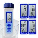 837-2_SOL Pen Type Salinity & Temperature Meter ATC w/ Calibration Solution Set ppm / ppt / % / S.G. 4 Units, Salt NaCl Water Quality Tester for Saltwater Aquarium Pond Hydroponics Food Test - Gain Express
