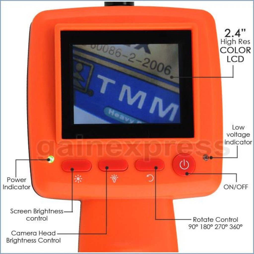 C0599D-5530L1 Handheld 2.4 inch Video Inspection 5.5mm Camera Endoscope 1M Cable 3 LED Borescope - Gain Express