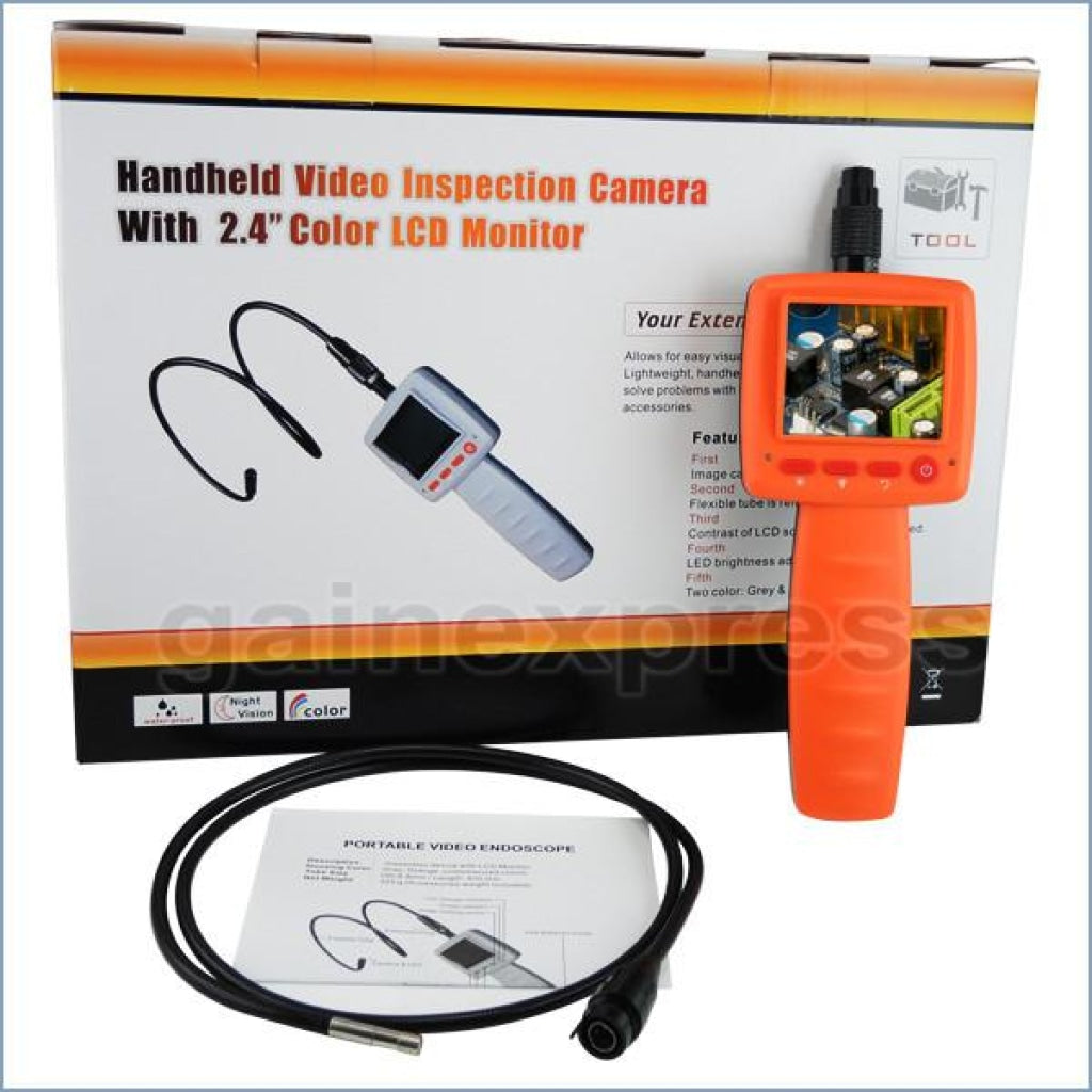C0599D-5530L1 Handheld 2.4 inch Video Inspection 5.5mm Camera Endoscope 1M Cable 3 LED Borescope - Gain Express