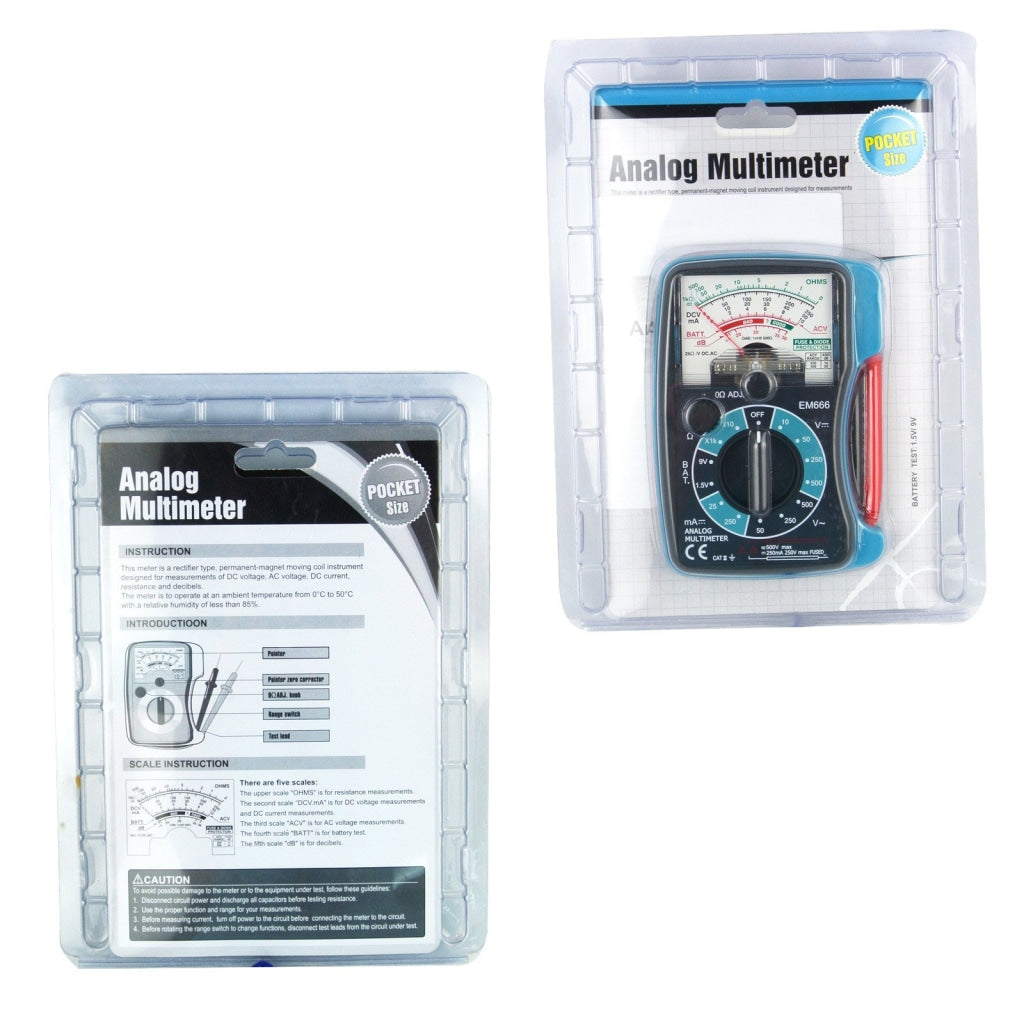 Gain Express E04-018 Analog 5 Scales Multimeter DC AC Voltage DC Current OHM Decibel Resistance Pocket Size