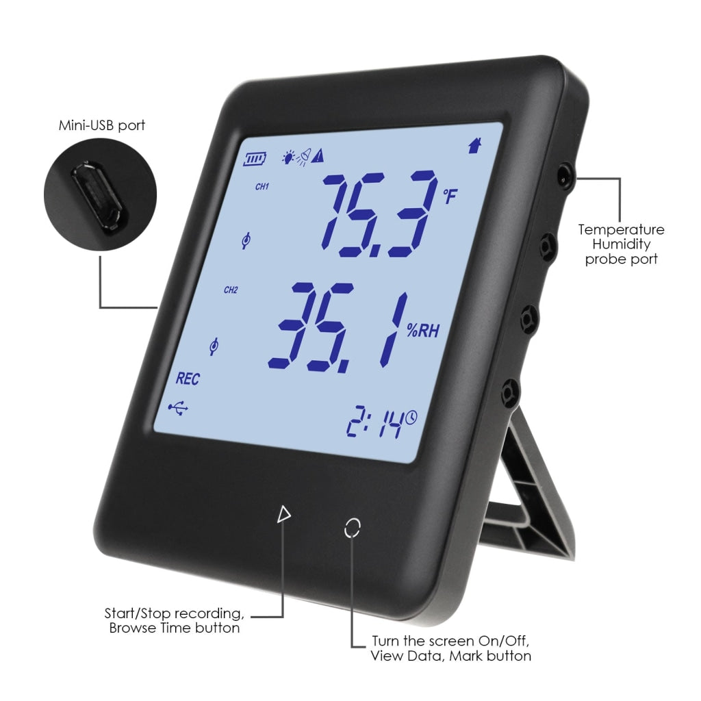 Mini Digital Thermometer Indoor Hygrometer Room ?/? Temperature Humidity  Monitor Meter Gauge Alarm Clock Thermo-Hygrometer with Max Min Value  Display 