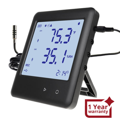 HTM-352 Data Logger Thermo-hygrometer Thermometer Temperature and Humidity Datalogging Measurement 25,920 Groups of Reading High Low Alarm with PC Software and Calendar Display