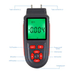 MAN-346 Handheld Manometer Dual Differential Digital Gas Pressure Tester with Backlight 12 Selectable Units Air Pressure Gauge HVAC Tester with Data Storage Function