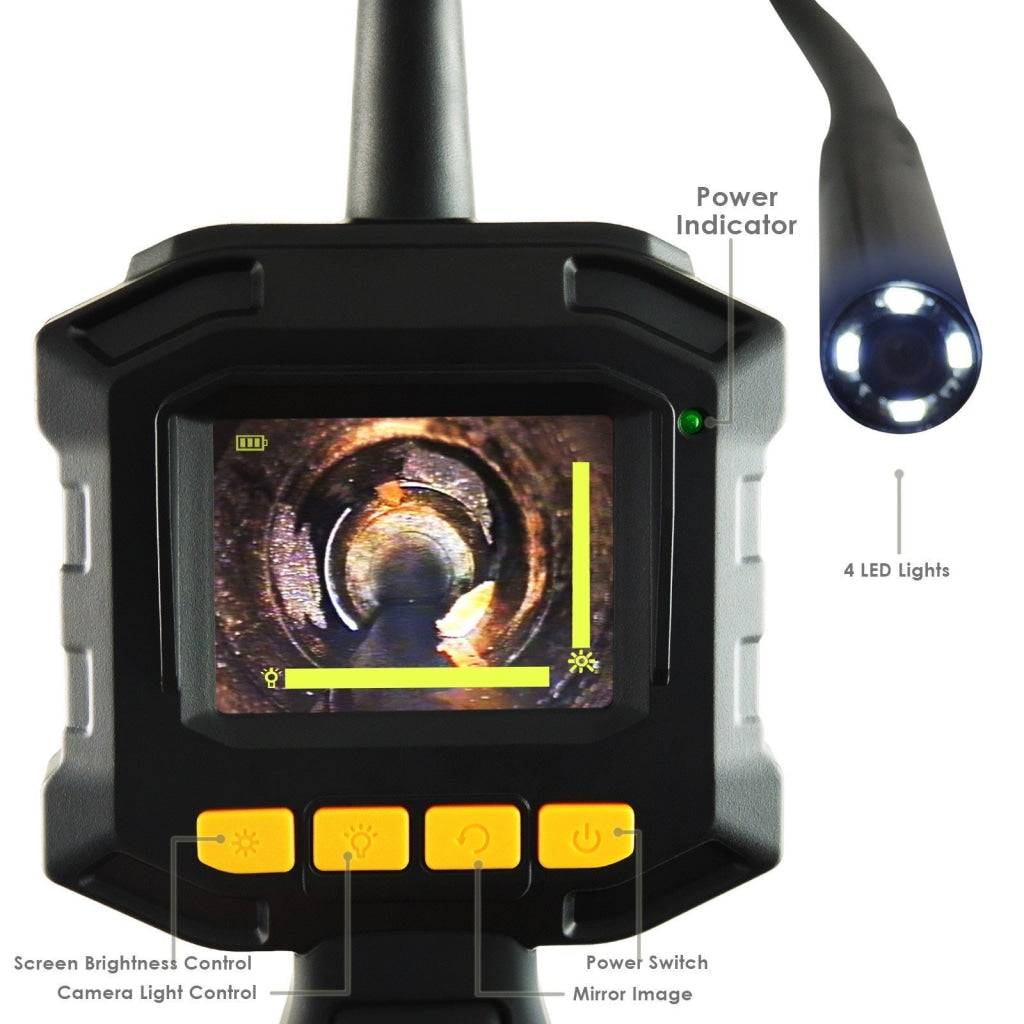 Vid-10 Industrial 2.31 Tft Lcd 8Mm Camera Borescope Endoscope 4 Led Lights Inspection