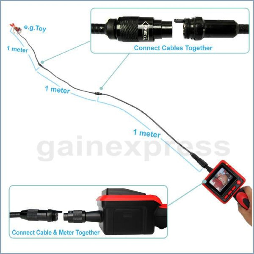 Vid-9_2M Industrial 2.4 Lcd Video Borescope Endoscope 4 Led Lights + 2 Meter Cable Inspection Camera