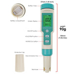 WQM-339 7in1 Pentype Tester PH / TDS / EC / ORP / Salinity / S.G. / Temperature Meter Water Tester for Drinking Water, Aquariums, Hydroponics Pools