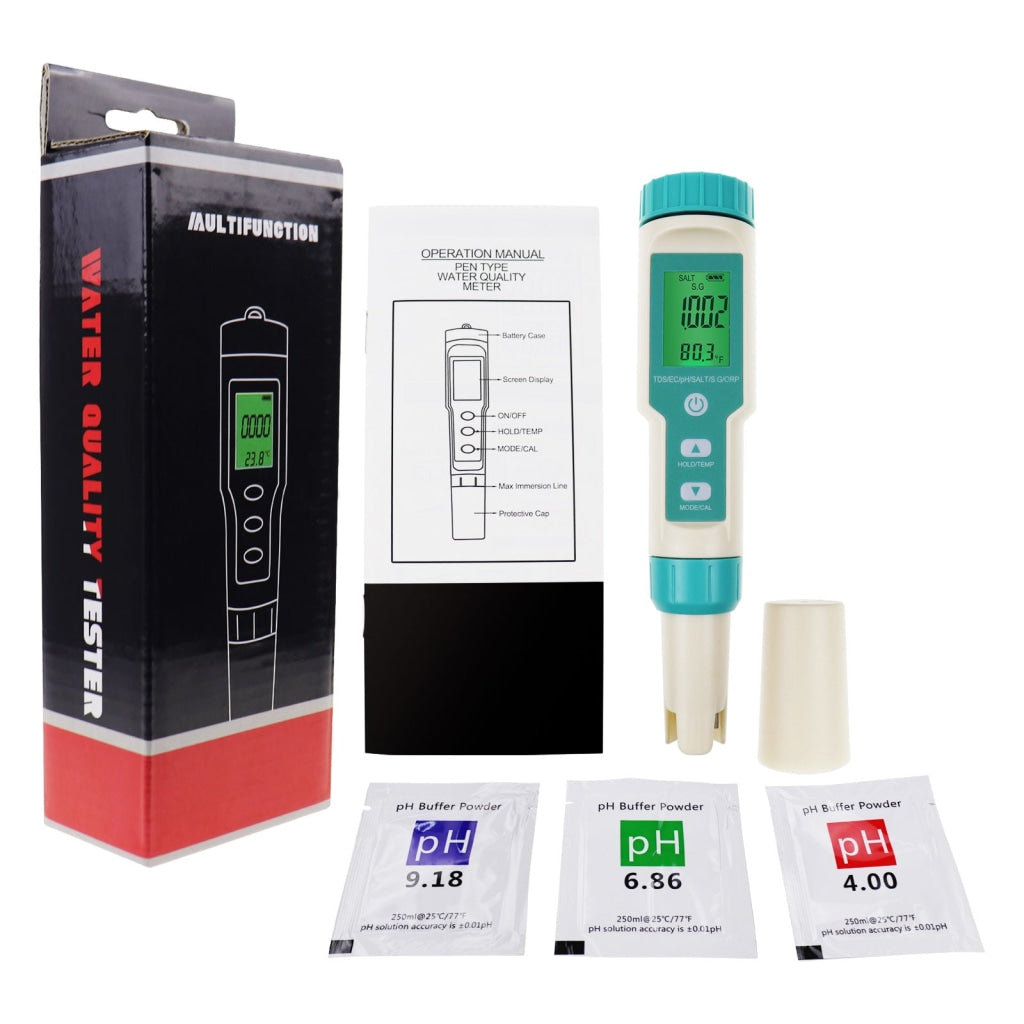 WQM-397 Smart 5-in-1 pH / TDS / Salt / S.G / Temperature WiFi Tester W