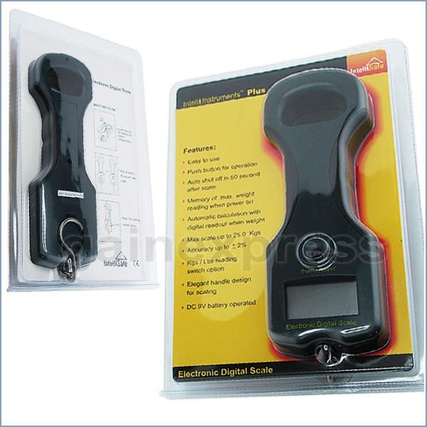 Ws-815 Digital Lcd Weighing Scale 25Kg/55Lb Capacity W/ Rubber Side Handle (Fb)