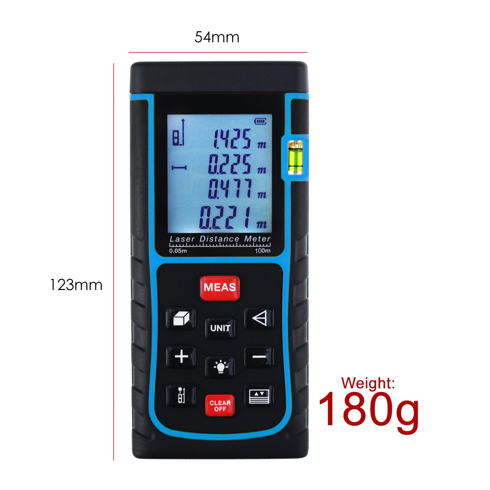 X01Rz-E100 Laser Distance Meter 100M With Spirit Level (Fb)