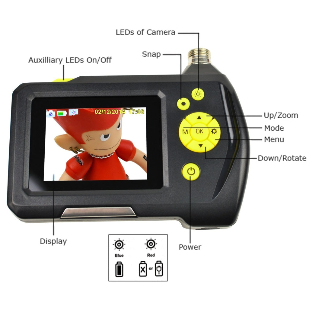 End-23_8.2Mm_3M Waterproof Endoscope Digital Inspection Camera Borescope 8.2Mm 2.7 Inch Screen