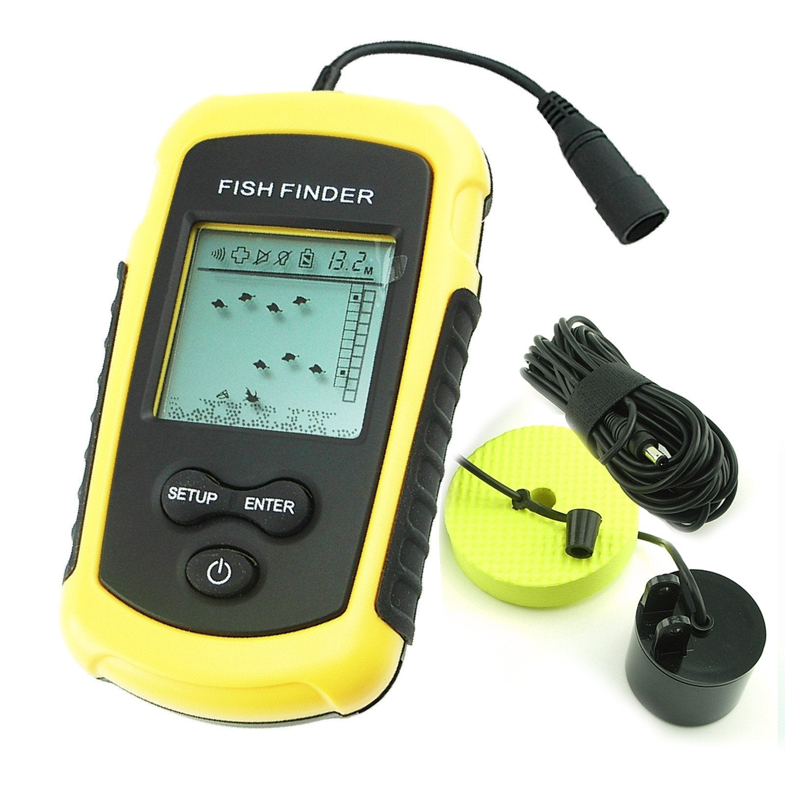 Ff-1108-1 Lucky Wired Fish Finder With 100M Depth Range And 7.5M Cable Sonar Transducer (Fb)