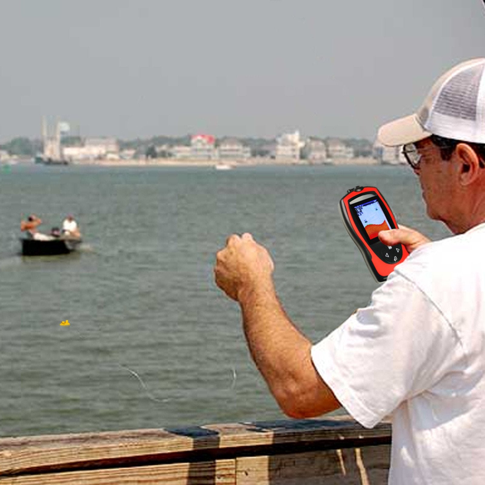 Ff-1108-1Cw Lucky Rechargeable Fish Finder 2~147Ft With Colored Lcd And Wireless Sensor (Fb)