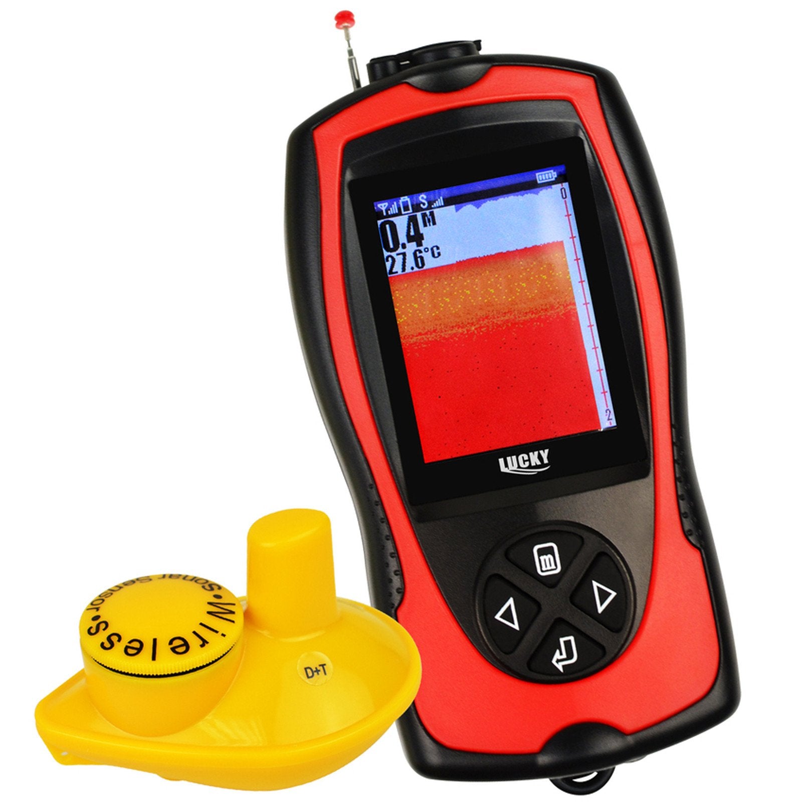 Ff-1108-1Cw Lucky Rechargeable Fish Finder 2~147Ft With Colored Lcd And Wireless Sensor (Fb)
