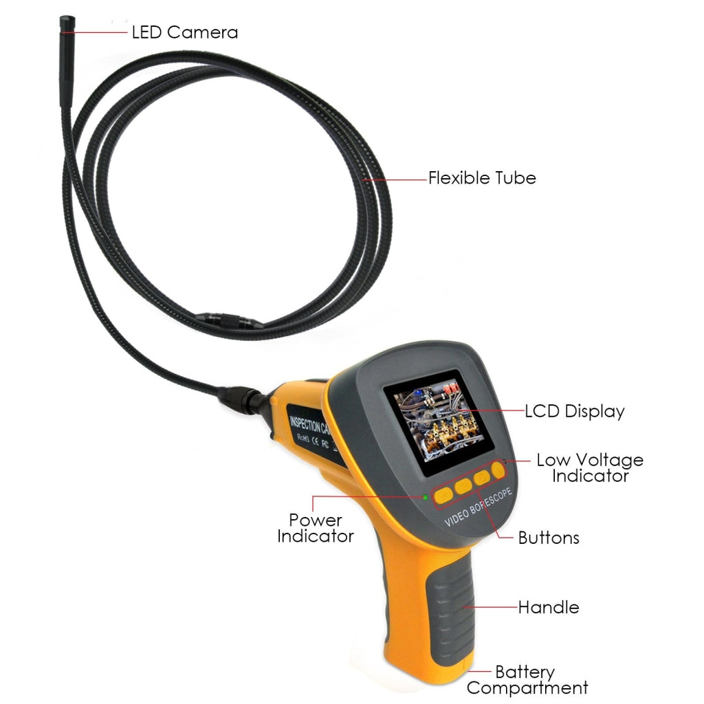 Gain Express C0599F_4M Handheld 2.4  Industrial Visual Inspection Endoscope up to 360°Rotation Borescope + 4m Cable