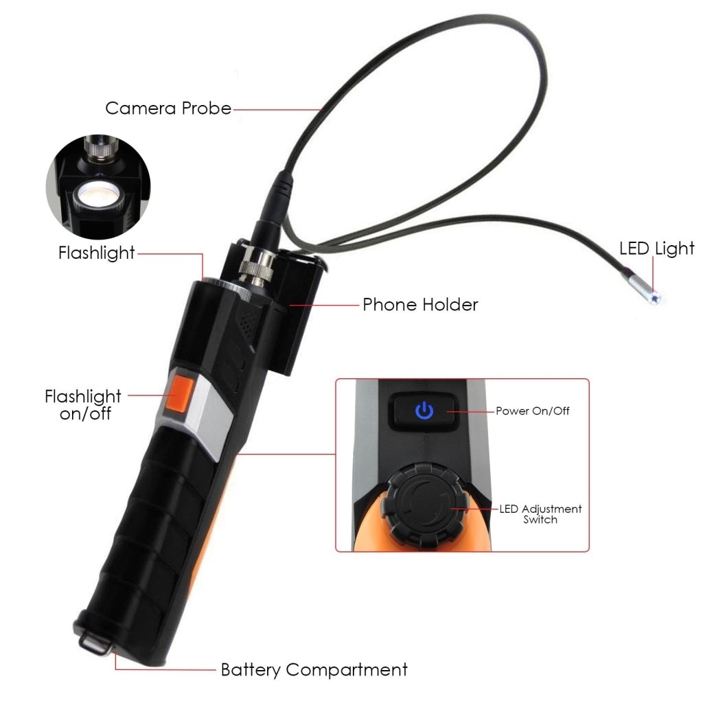 Gain Express N04WF200_HD_1M Waterproof HD WiFi 8.5mm Endoscope Borescope iPad IPhone Android + 1M Cable