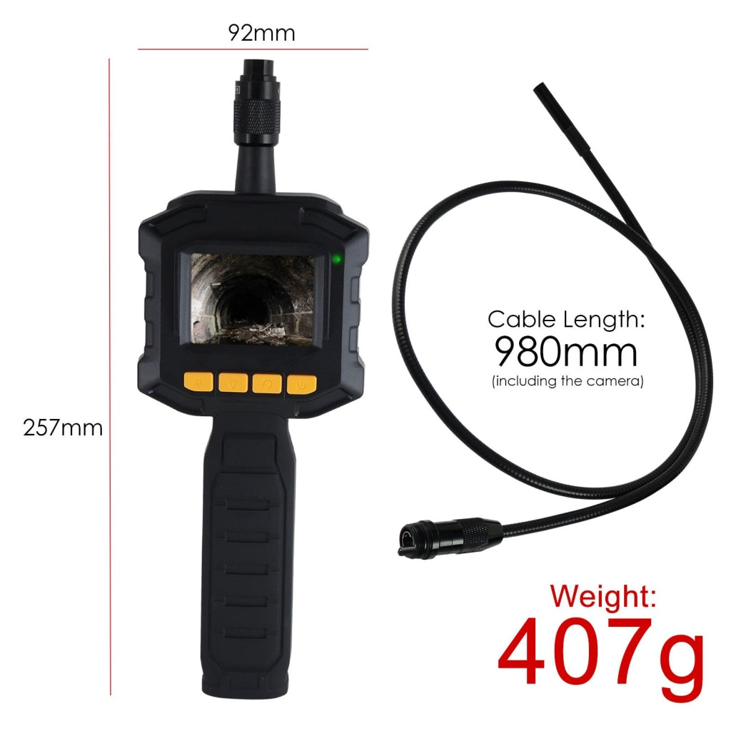 Vid-10 Industrial 2.31 Tft Lcd 8Mm Camera Borescope Endoscope 4 Led Lights Inspection